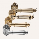 Tosca Aged Bronze Shabby-Chic Door Handle on Rosette Linea Calì