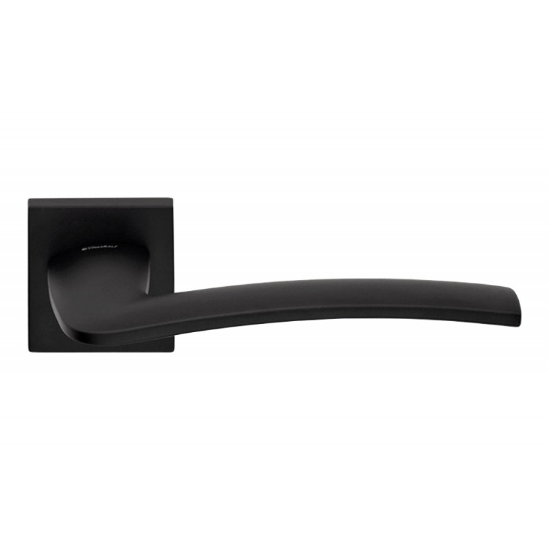 Ala Matt Black Door Handle With Rose for Architectural Firms Linea Calì