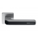 Alba Polished and Satin Chrome Door Handle on Rosette Made in Italy by Colombo Design