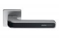 Tecno Satin Chrome + Carbonium Door Handle on Rosette by Momo Design for Colombo Design