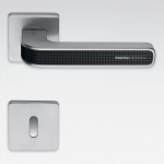 Alba Polished and Satin Chrome Door Handle on Rosette Made in Italy by Colombo Design
