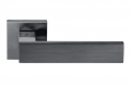 Alba Graphite Door Handle on Rosette With Straight and Curved Lines by Colombo Design