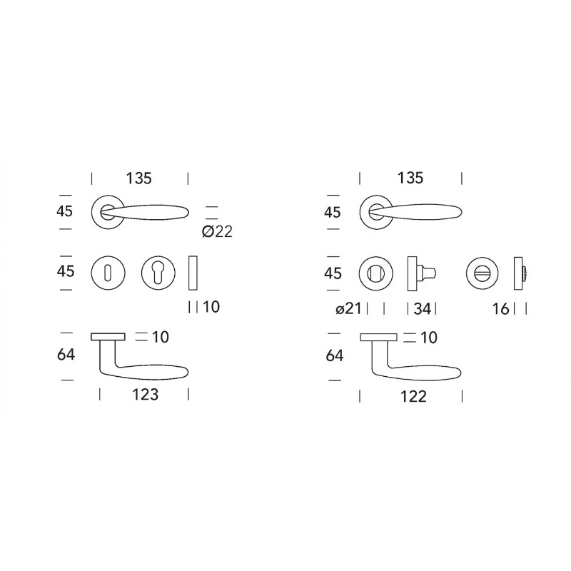 Alise '171/416 Reguitti Brass Door Handle