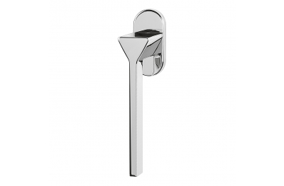 Ama Polished Chrome Door Handle on Rosette by Designer Architect Andrea Maffei for Colombo Design