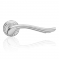 Aria Satin Chrome Door Handle With Rose Romantic and Dynamic Linea Calì Classic