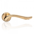 Aria Gold Plated Door Handle With Rose Romantic and Dynamic Linea Calì Classic