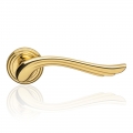 Aria Polished Brass Door Handle With Rose Romantic and Dynamic Linea Calì Classic