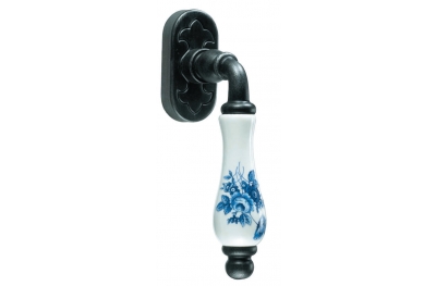 Athens Galbusera Dry Keep Window Handle Porcelain and Wrought Iron