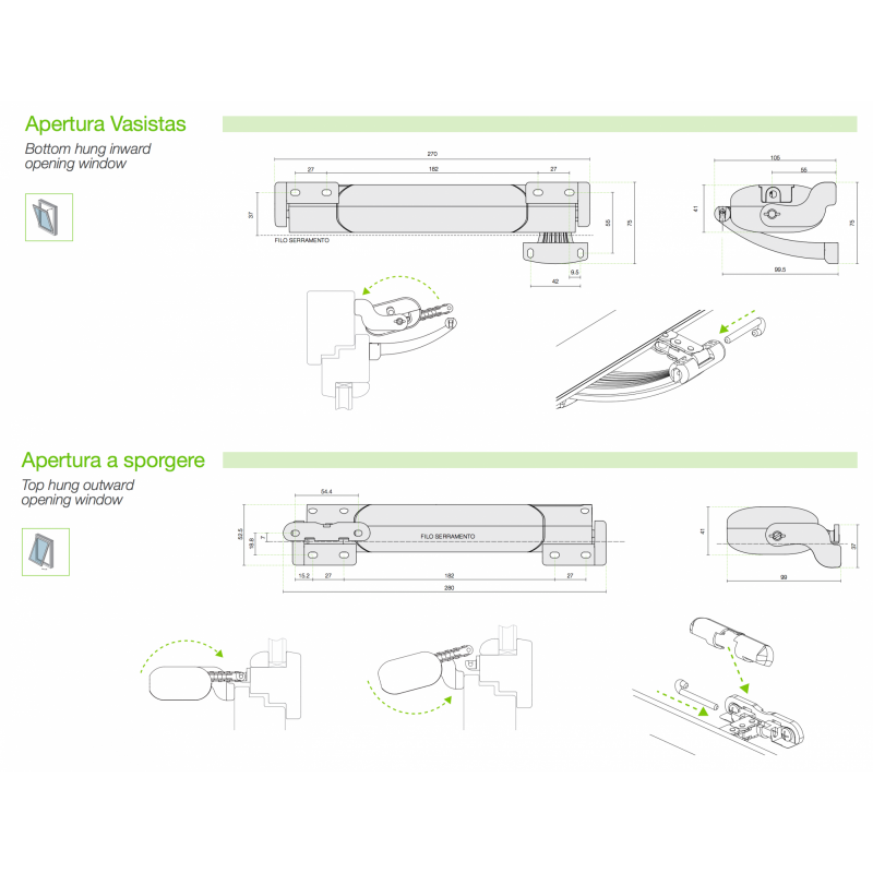 Actuator Chain Smart 230V 50 Hz Comunello Mowin Black Grey or White