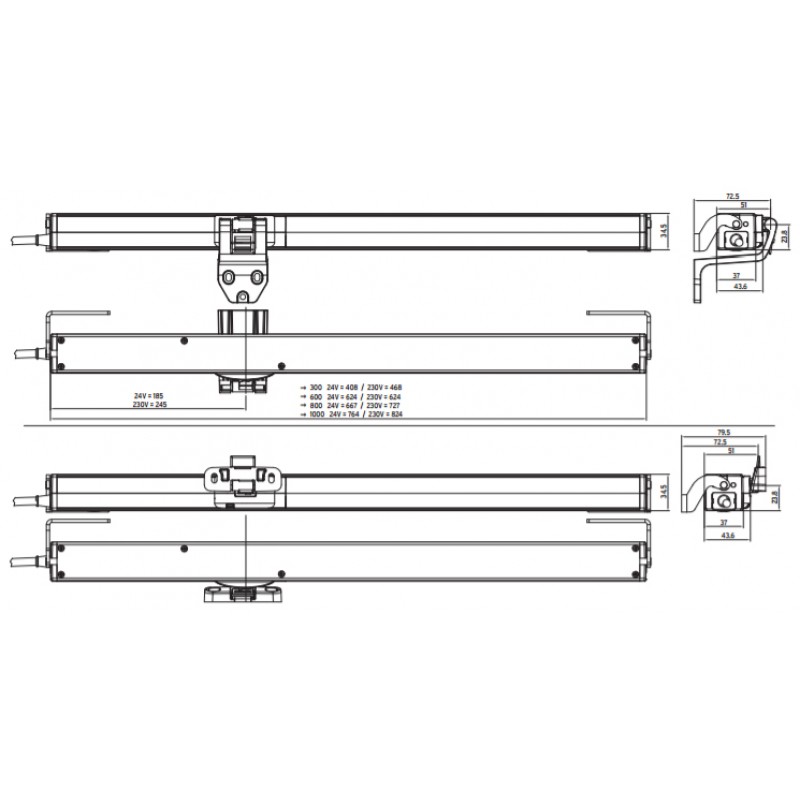 Inka 356 Nekos Chain Actuator 230V 350N Adjustable Stroke till 1000mm
