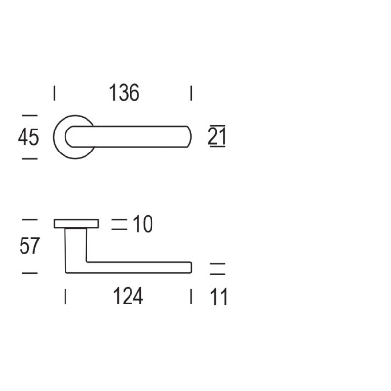 Aura Reguitti Door Handle on Round Rose Made of Zama