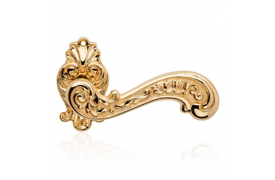 Barocco Gold Plated Door Handle With Rose of Rococò Style Linea Calì Vintage