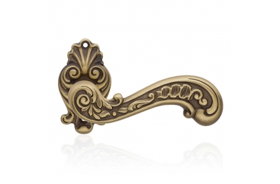 Barocco Patiné Mat Door Handle With Rose of Rococò Style Linea Calì Vintage