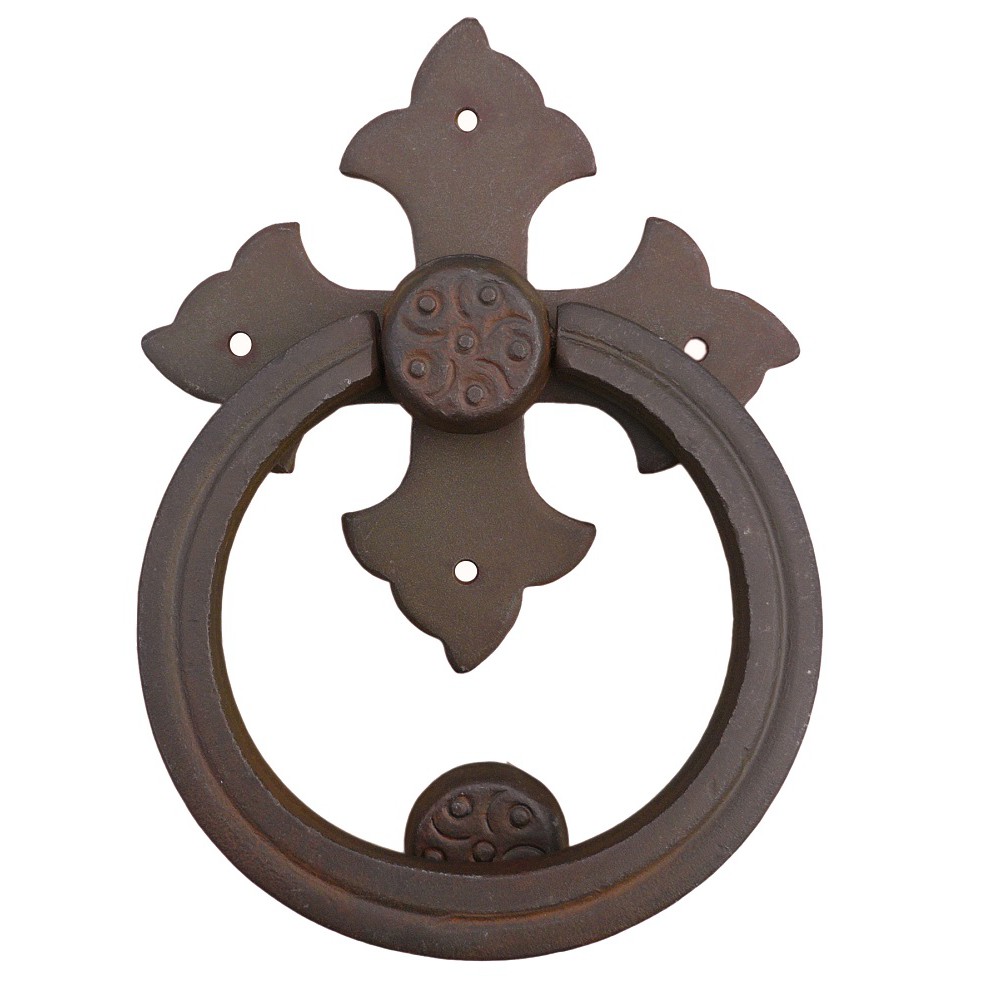 Cross Door Knocker with Ring Galbusera Wrought Iron