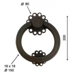 Flower Door Knocker with Ring Galbusera Wrought Iron