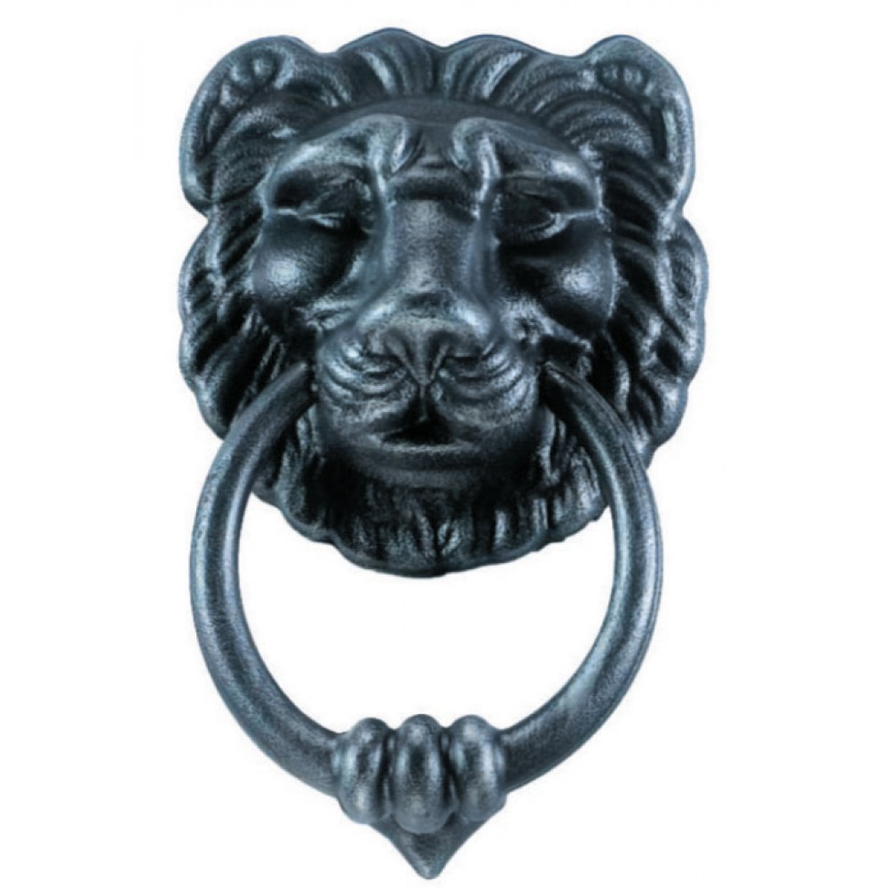 Lion Door Knocker 2 with Ring Galbusera Wrought Iron