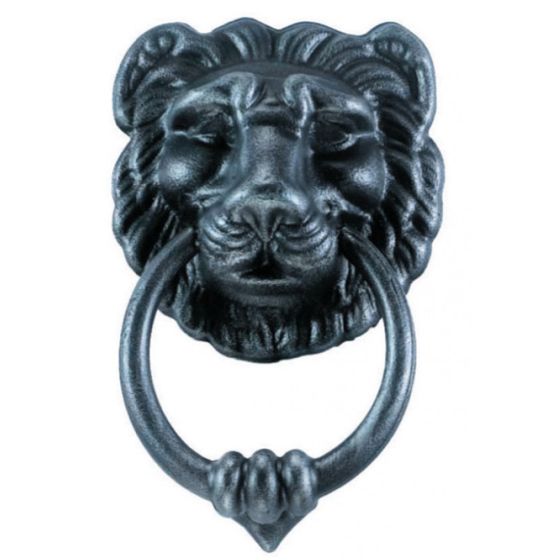 Lion Door Knocker 2 with Ring Galbusera Wrought Iron