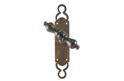 Berlin Galbusera Window Handle with Plate Wrought Iron