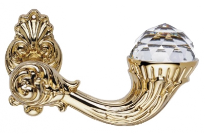 Brillant Crystal Gold Plated Door Handle on Rosette Linea Calì Vintage