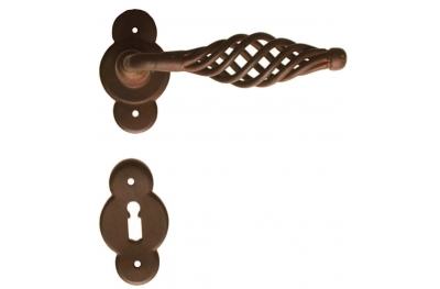 Budapest 2 Galbusera Door Handle with Rosette and Escutcheon Plate