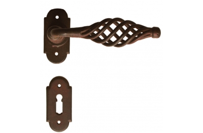Budapest Galbusera Door Handle with Rosette and Escutcheon Plate