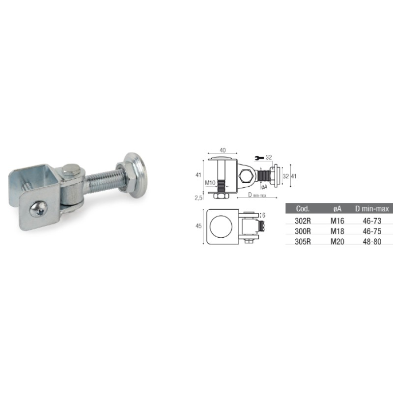 Hinge for Gate Self-fixing Upper and Adjustable Bush