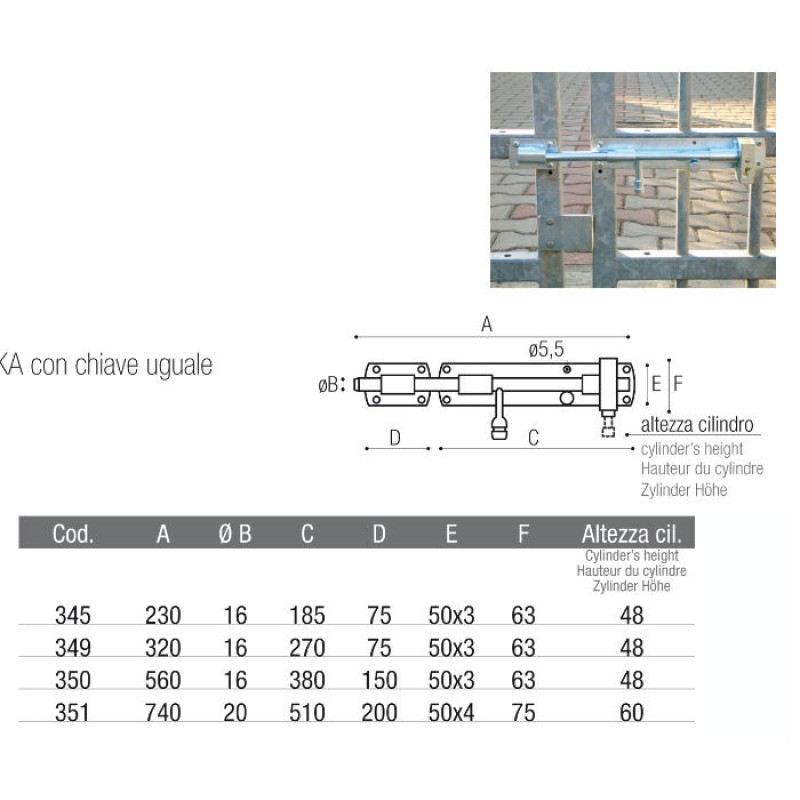 Galvanized Armoured Horizontal Bolt with Built-in Padlock