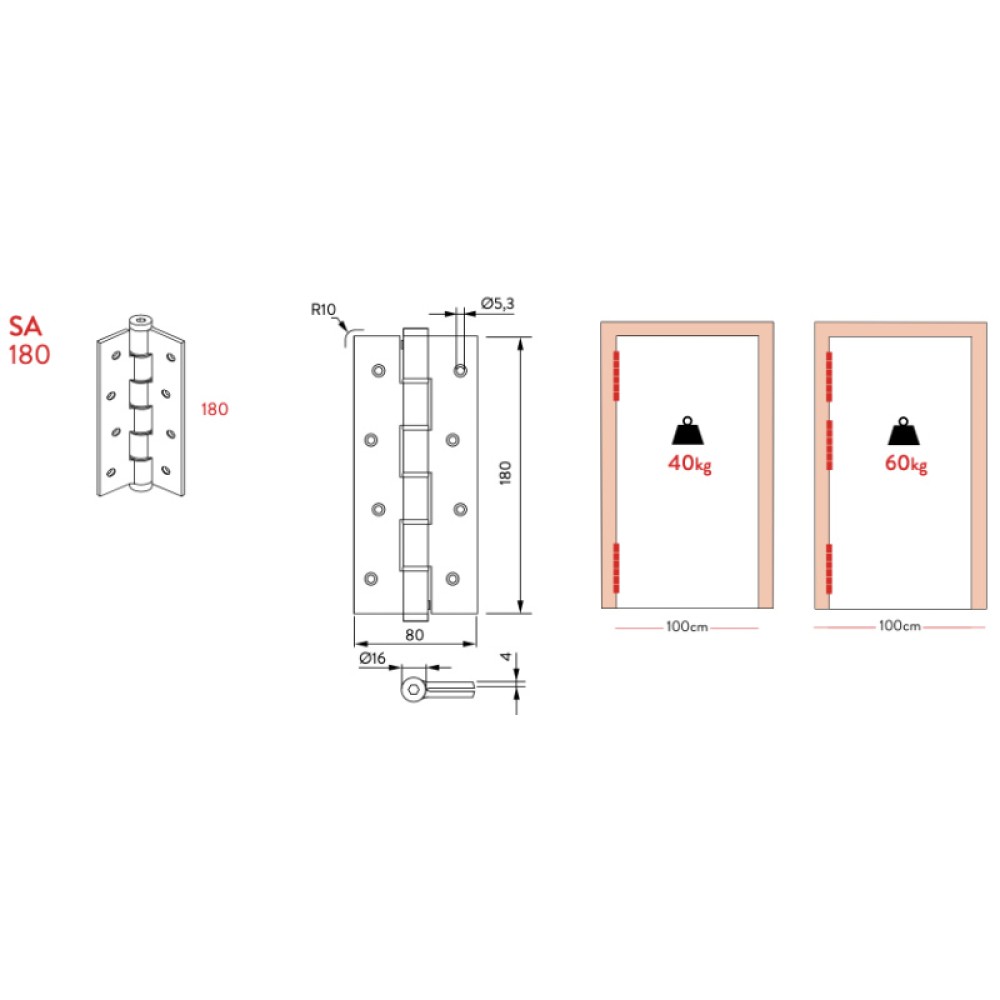 Spring Hinge Simple Action Justor SA 180