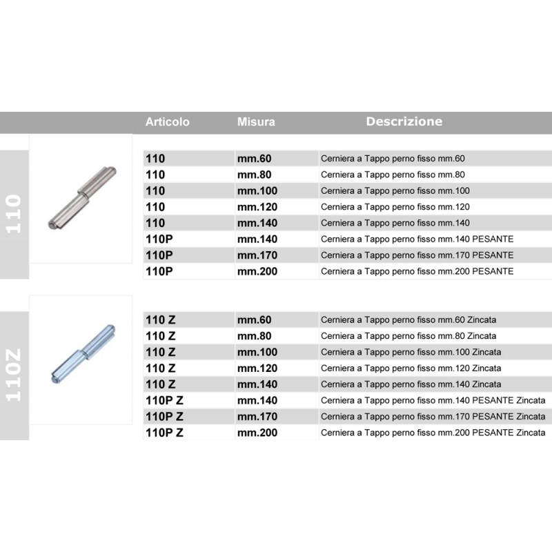 Plug Hinge to be Welded with 2 Wings and Fixed Pin Stainless Steel Combi Arialdo