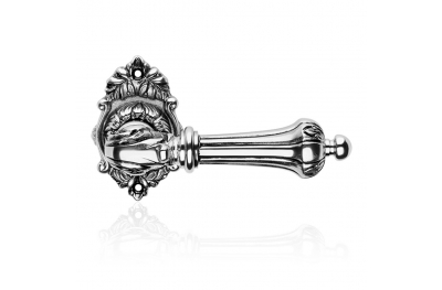 Charme French Black Door Handle With Rose in Baroque Style Linea Calì Vintage