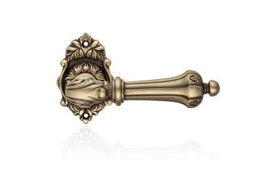 Charme Patiné Mat Door Handle With Rose in Baroque Style Linea Calì Vintage