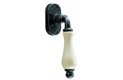 Copenhagen Galbusera Dry Keep Window Handle Porcelain and Wrought Iron