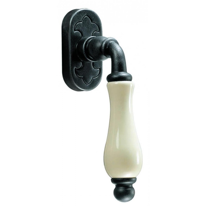 Copenhagen Galbusera Dry Keep Window Handle Porcelain and Wrought Iron