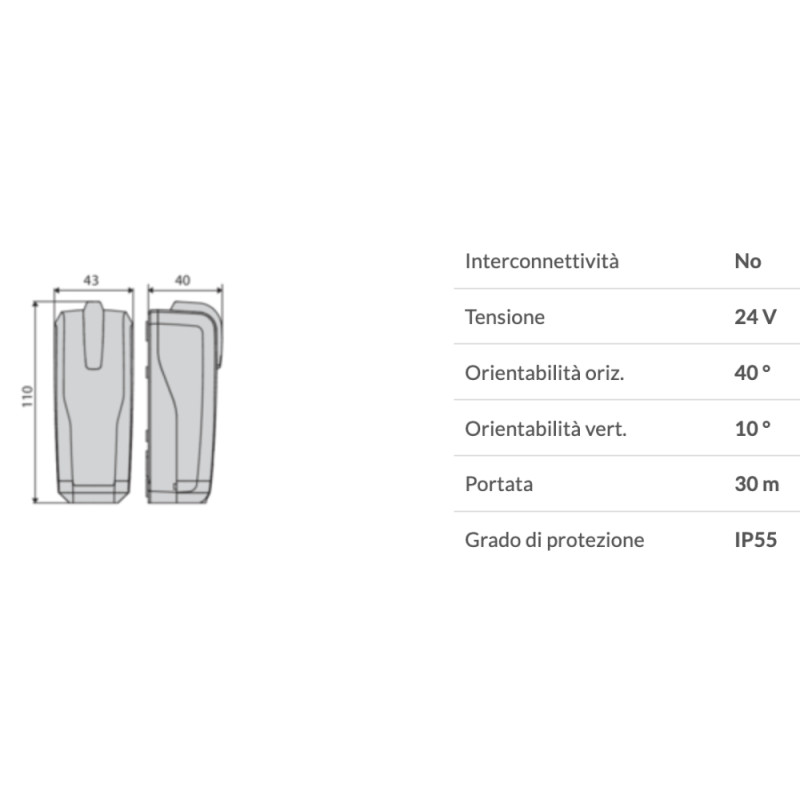 Pair of Photocells for Gates Universal BFT THEA 2600815