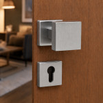 Arieni 909 Pair of Square Door Knobs 55x55 mm Decentered