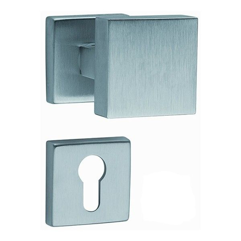 Arieni 909 Pair of Square Door Knobs 55x55 mm Decentered