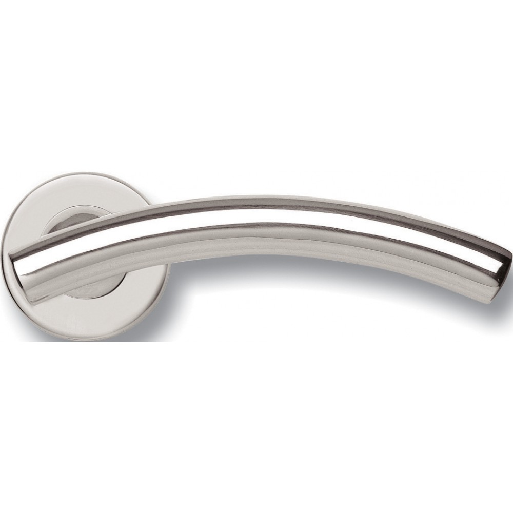 Pair of Ghidini Lever Handles Arco OCL M4 with Roses and Escutcheons