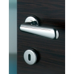 Pair of Ghidini Lever Handles Caddy ZCL with Roses and Escutcheons