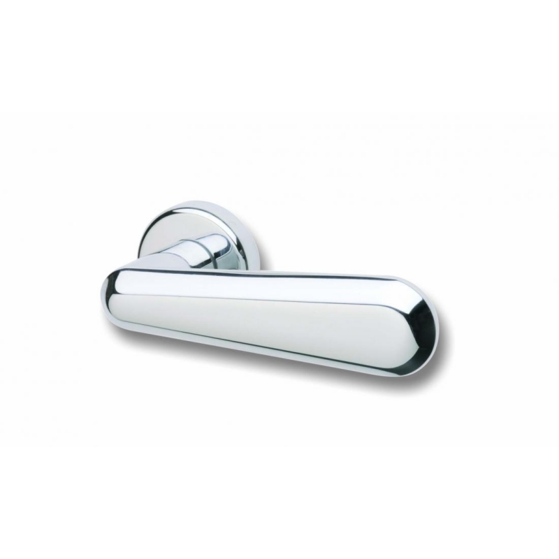 Pair of Ghidini Lever Handles Caddy ZCL with Roses and Escutcheons