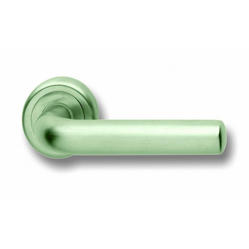 Pair of Ghidini Lever Handles Cinzia OCS M18 with Roses and Escutcheons