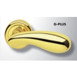 Pair of Ghidini Lever Handles Golf G-PLUS M36 with Roses and Escutcheons