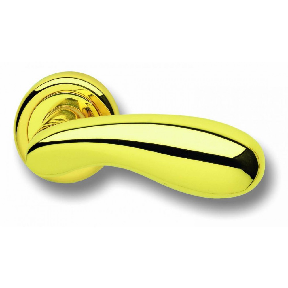 Pair of Ghidini Lever Handles Golf G-PLUS M36 with Roses and Escutcheons