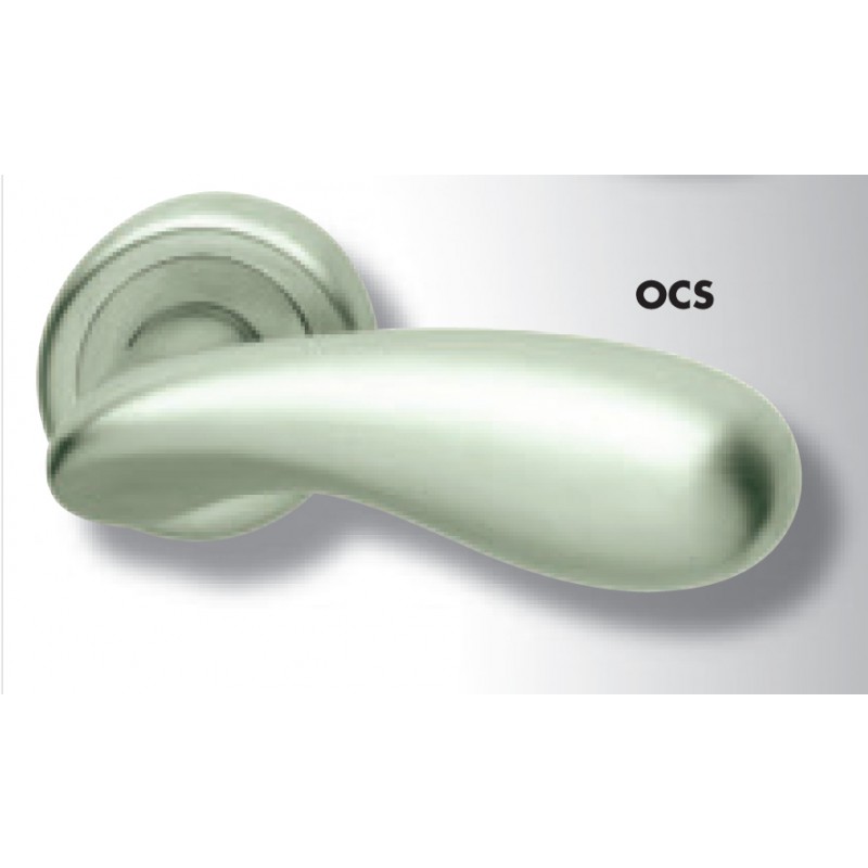 Pair of Ghidini Lever Handles Golf OCS M18 with Roses and Escutcheons