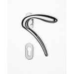 Pair of Ghidini Lever Handles Leonardo ACL with Roses and Escutcheons