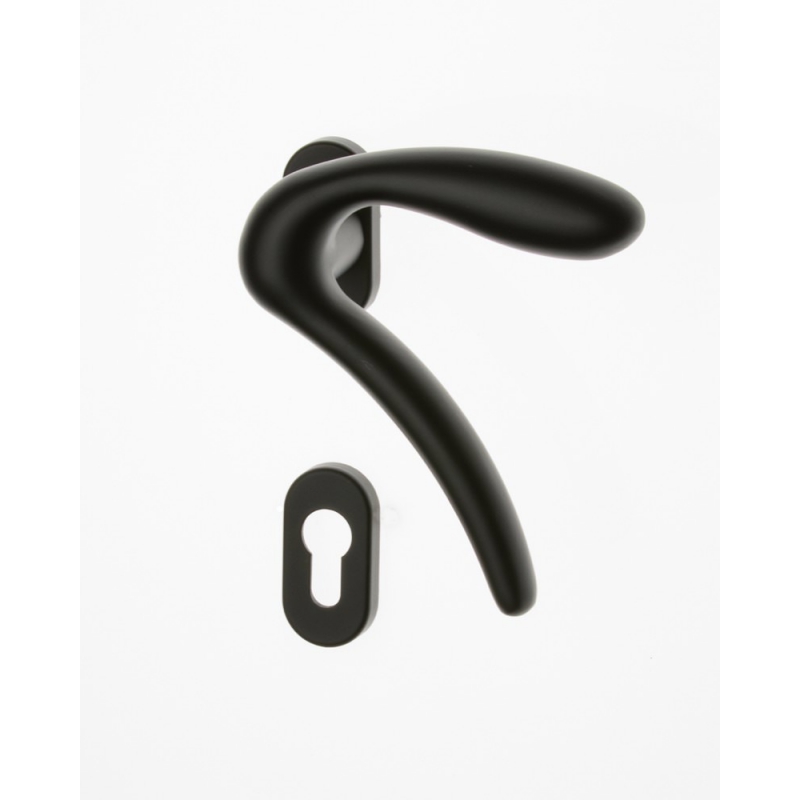 Pair of Ghidini Lever Handles Leonardo ANO with Roses and Escutcheons