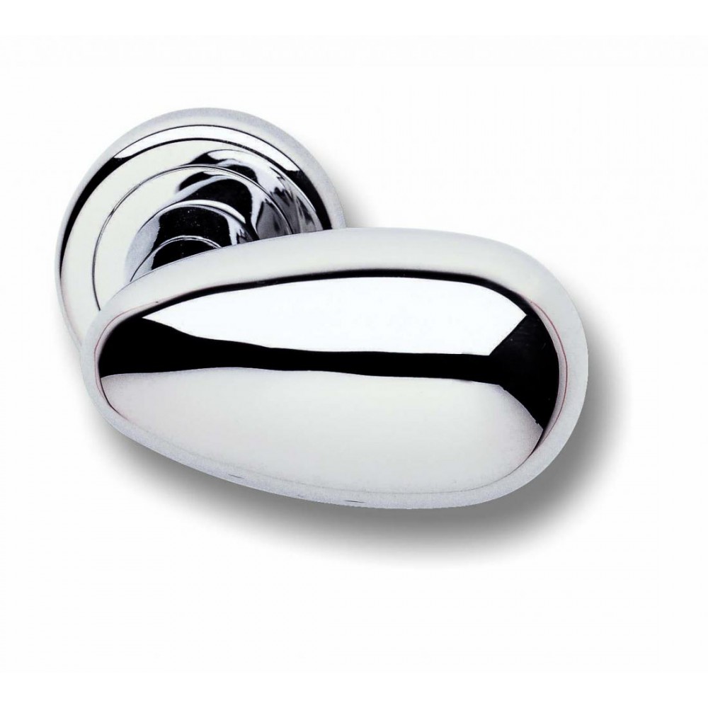 Pair of Ghidini Lever Handles Pigna OCL M4 with Roses and Escutcheons