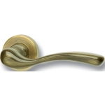 Pair of Ghidini Marzia Lever Handles OGV M27 with Roses and Escutcheons