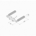 pba 2001.YOD Pair of Lever Handles in Wood and Stainless Steel AISI 316L