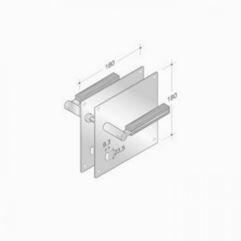 pba 2001.YOD.PLA Pair of Lever Handles in Wood and Stainless Steel AISI 316L