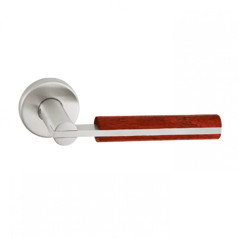 pba 2002.YOD Pair of Lever Handles in Wood and Stainless Steel AISI 316L